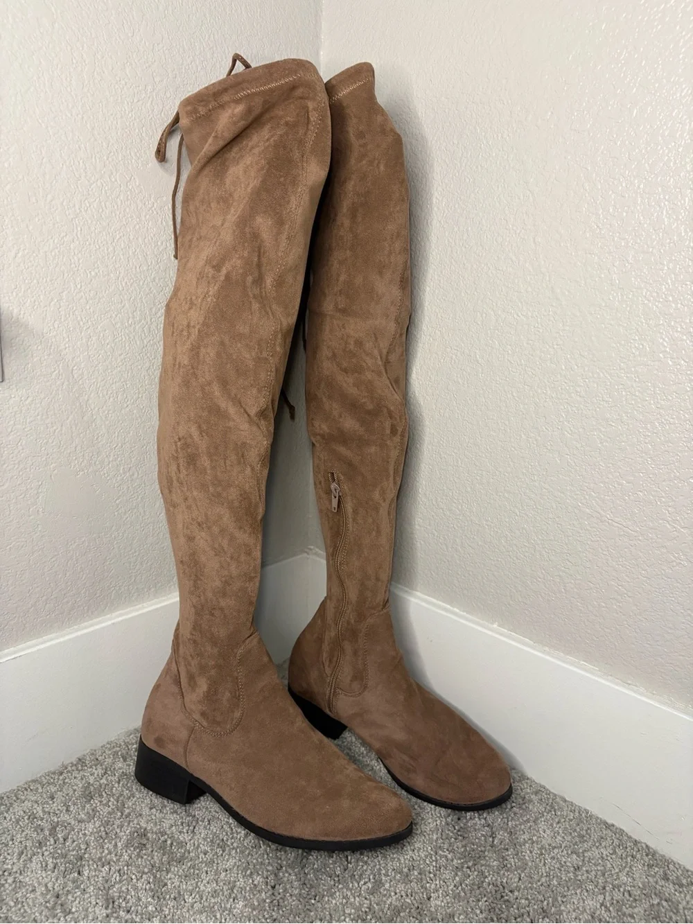 Forever 21 Tan Over-the-Knee Suede Boots